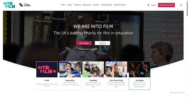 Security scan screenshot of https://www.intofilm.org