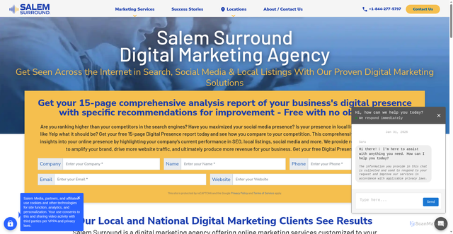 Security scan screenshot of https://salemsurround.com