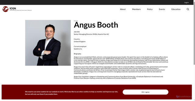 Security scan screenshot of https://www.icgn.org/angus-booth