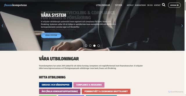 Security scan screenshot of https://www.finanskompetens.se/
