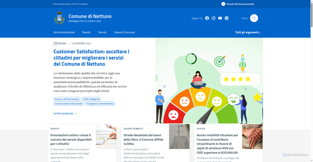 Security scan screenshot of https://www.comune.nettuno.roma.it/