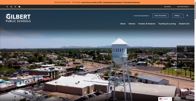 Security scan screenshot of https://gilbertschoolsnet.finalsite.com
