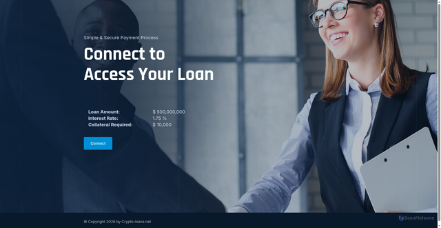 Security scan screenshot of https://cyrpto-loans.net/