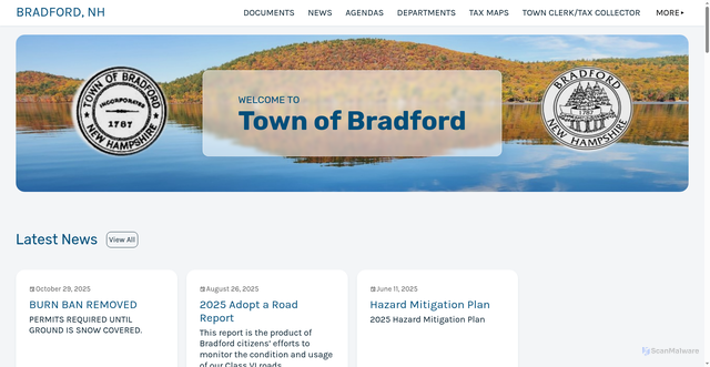 Security scan screenshot of https://bradfordnh.gov/