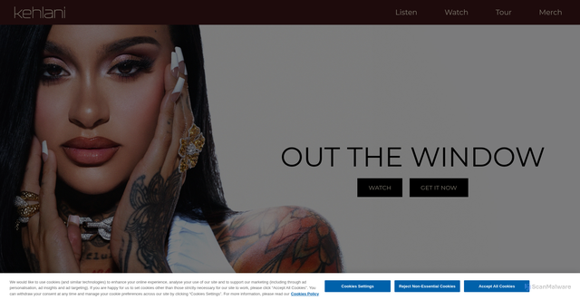 Security scan screenshot of https://www.kehlani.com/