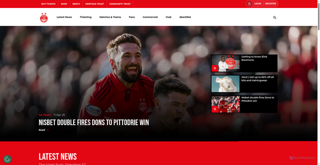 Security scan screenshot of https://www.afc.co.uk