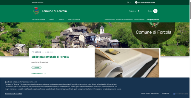 Security scan screenshot of https://www.comune.forcola.so.it/