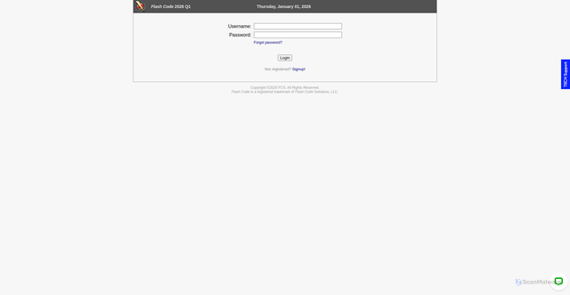 Security scan screenshot of https://app.flashcode.com