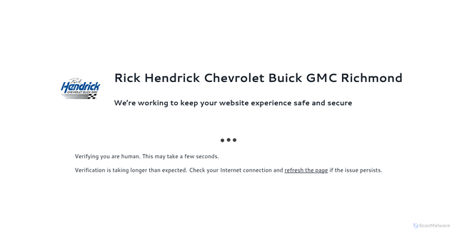 Security scan screenshot of https://www.hendrickchevybuickgmcrichmond.com/?srsltid=AfmBOooo8UDCNAj2l55zdDFt-_H4l7u7rw6x5t-noGUNjLGZTiub8KEu