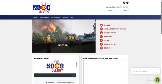 Security scan screenshot of https://www.nocoalert.org/