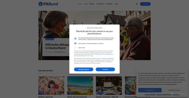 Security scan screenshot of https://fhbund.de/