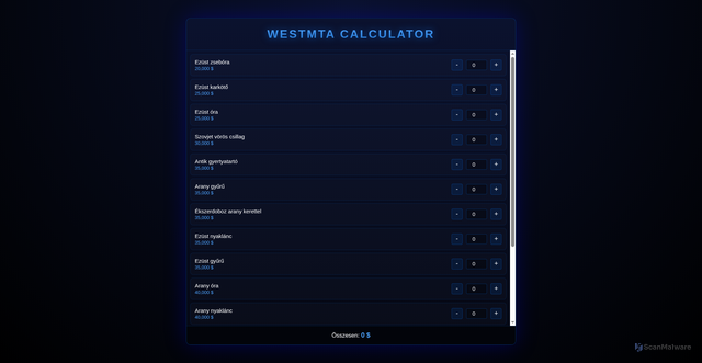 Security scan screenshot of https://westmtacalculator-smoaiisxj4.edgeone.app/