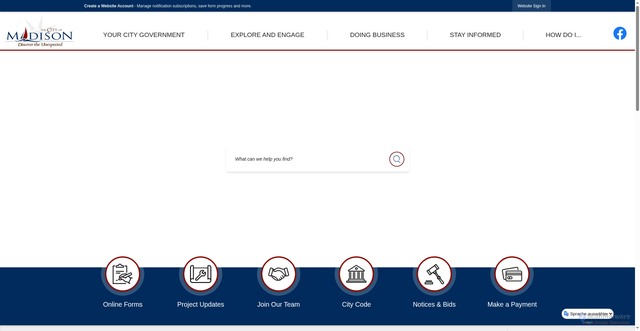 Security scan screenshot of https://cityofmadisonsd.gov/
