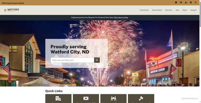 Security scan screenshot of https://cityofwatfordcity.gov/