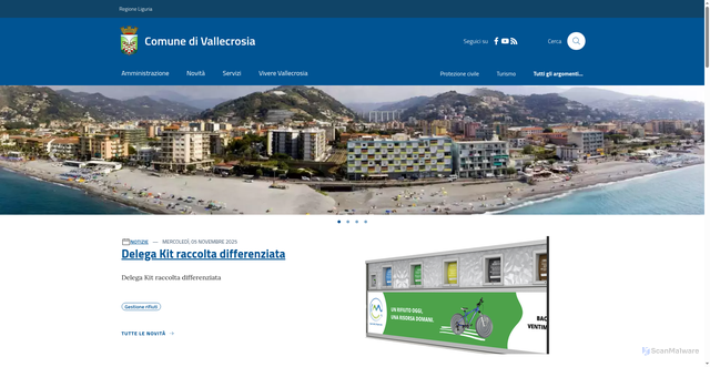 Security scan screenshot of https://www.comune.vallecrosia.im.it/