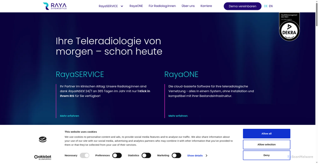 Security scan screenshot of https://www.raya-diagnostics.com/