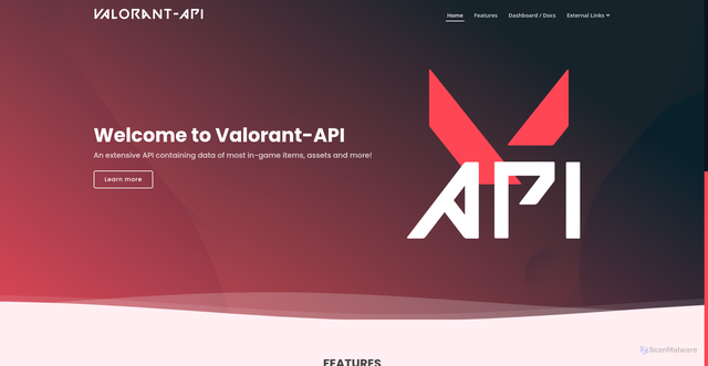 Security scan screenshot of https://valorant-api.com