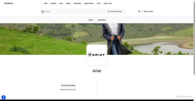 Security scan screenshot of https://ariat.locally.com