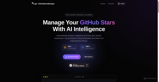 Security scan screenshot of https://githubstartsmanager-0bwmxckp29.edgeone.app/