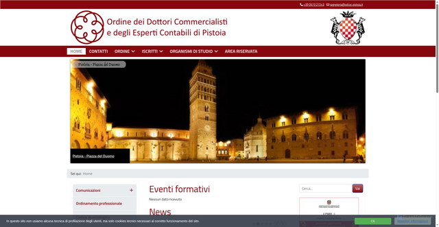 Security scan screenshot of https://www.odcec.pistoia.it/