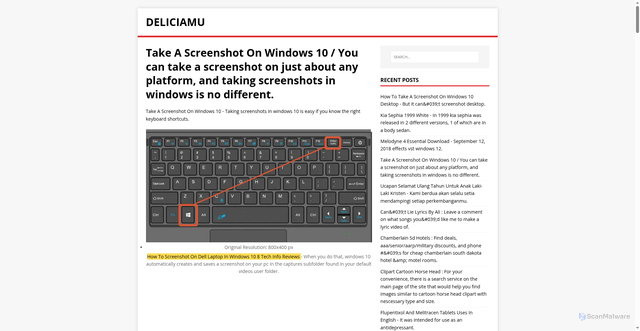 Security scan screenshot of https://mucialide.pages.dev/posts/take-a-screenshot-on-windows-10/