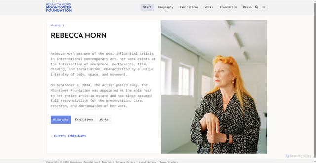 Security scan screenshot of https://rebecca-horn.de