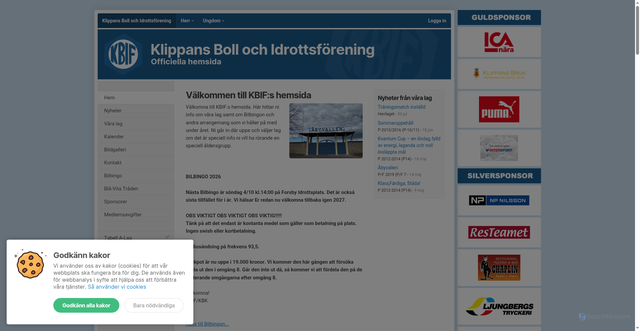 Security scan screenshot of https://klippansff.se