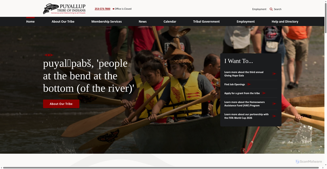 Security scan screenshot of https://www.puyalluptribe-nsn.gov/