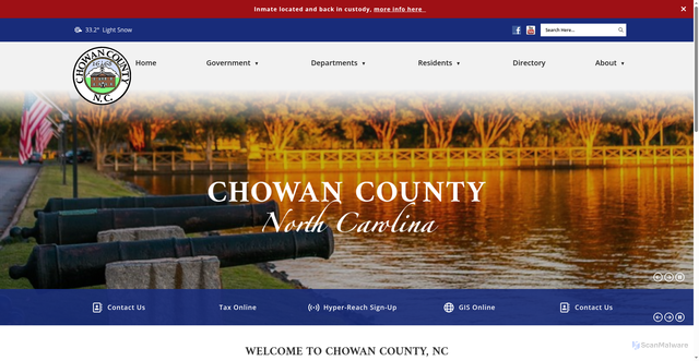 Security scan screenshot of https://www.chowancounty-nc.gov/