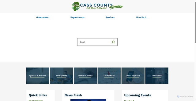 Security scan screenshot of https://www.casscountymn.gov/