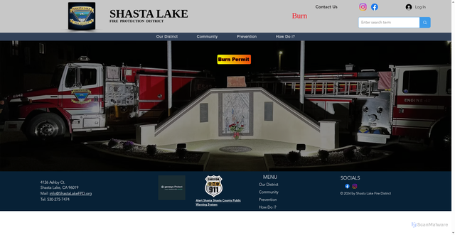 Security scan screenshot of https://www.shastalakefpd.gov/
