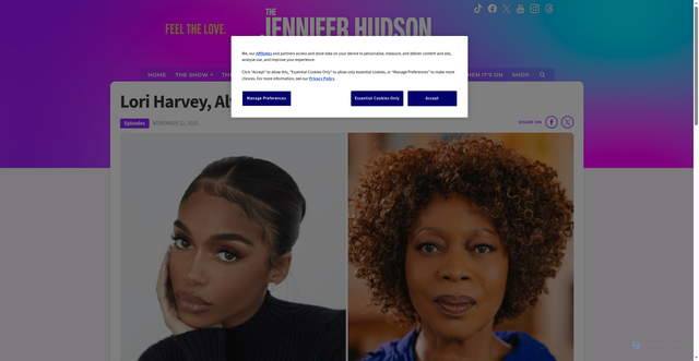 Security scan screenshot of https://jenniferhudsonshow.com/2025/11/07/lori-harvey-alfre-woodard/