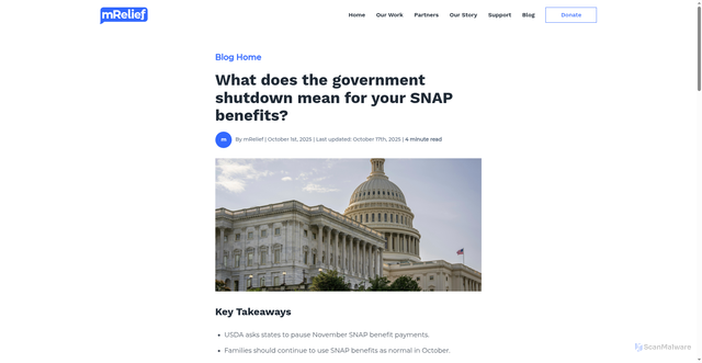 Security scan screenshot of https://www.mrelief.com/blog/shutdown