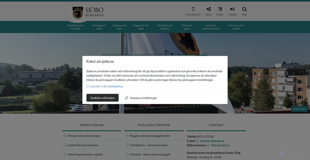 Security scan screenshot of http://www.sjobo.se