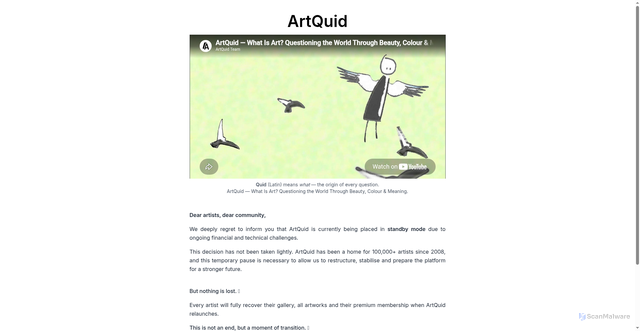 Security scan screenshot of https://www.artquid.de