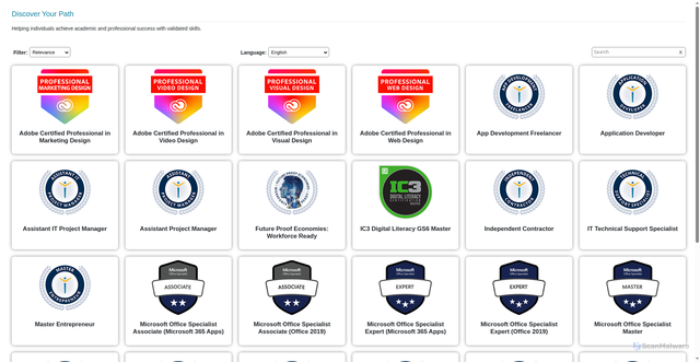 Security scan screenshot of https://mypathway.certiport.com