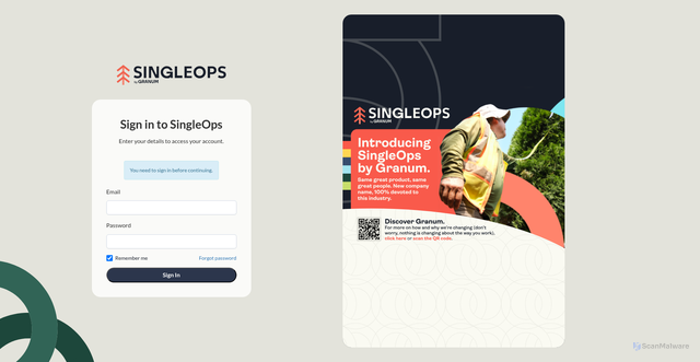 Security scan screenshot of https://app.singleops.com