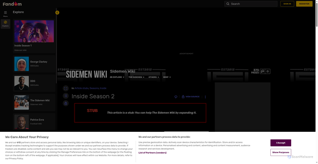 Security scan screenshot of https://sidemen.fandom.com/wiki/Inside_Season_2