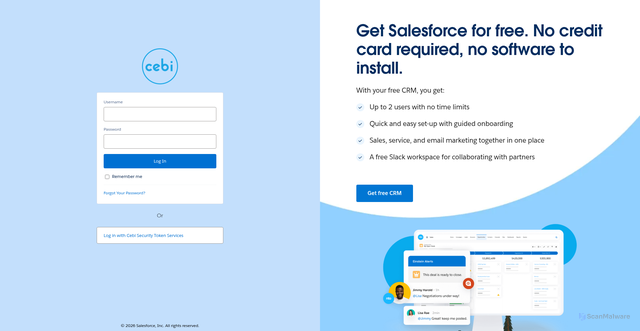 Security scan screenshot of https://cebi.lightning.force.com