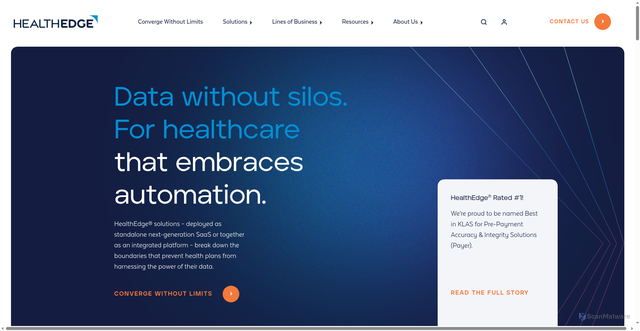 Security scan screenshot of https://healthedge.com