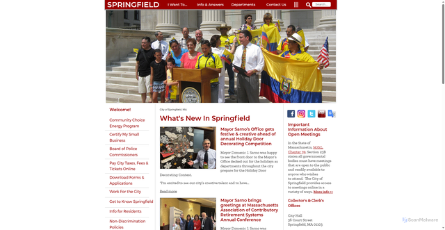 Security scan screenshot of https://www.springfield-ma.gov/cos/