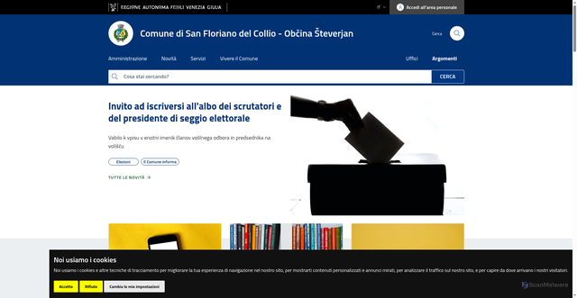 Security scan screenshot of https://www.comune.sanflorianodelcollio.go.it/