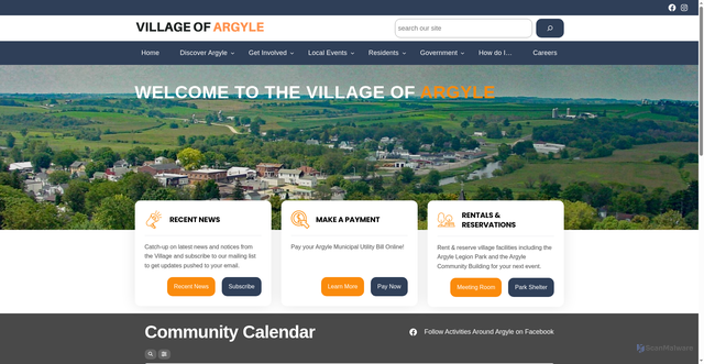 Security scan screenshot of https://www.argylewi.gov/
