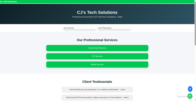 Security scan screenshot of https://cjstechservices-6yu8dqishe.edgeone.app/