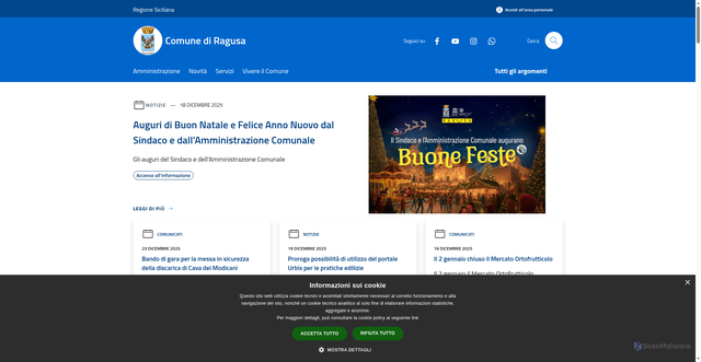 Security scan screenshot of https://www.comune.ragusa.it/it