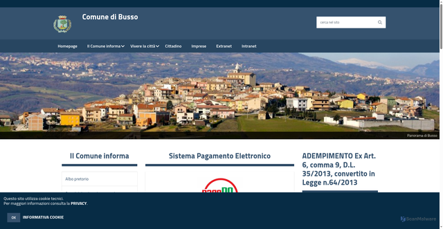 Security scan screenshot of https://www.comune.busso.cb.it/hh/index.php