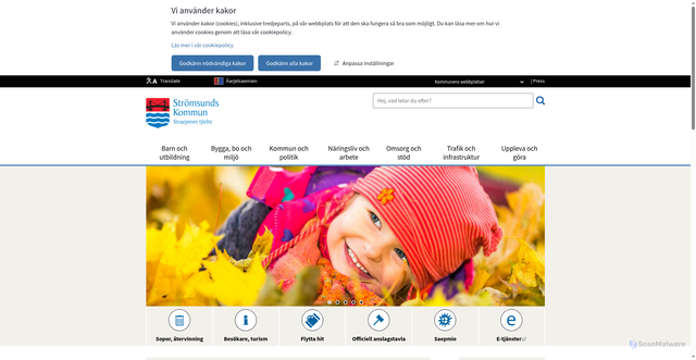 Security scan screenshot of https://www.stromsund.se/