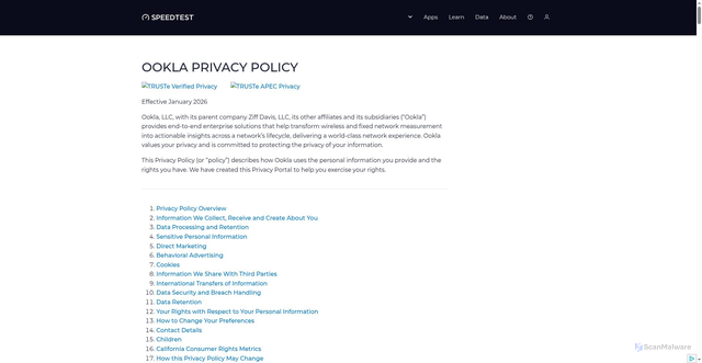 Security scan screenshot of https://koni.pages.dev/th/about/privacy