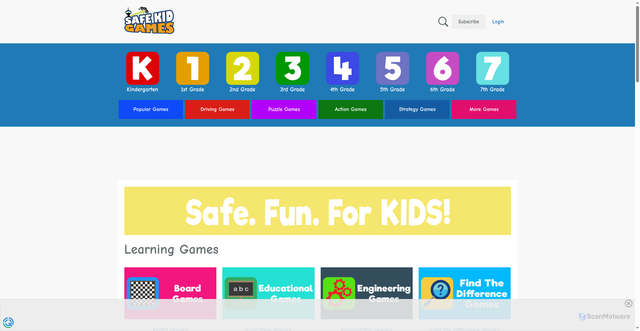Security scan screenshot of https://www.safekidgames.com