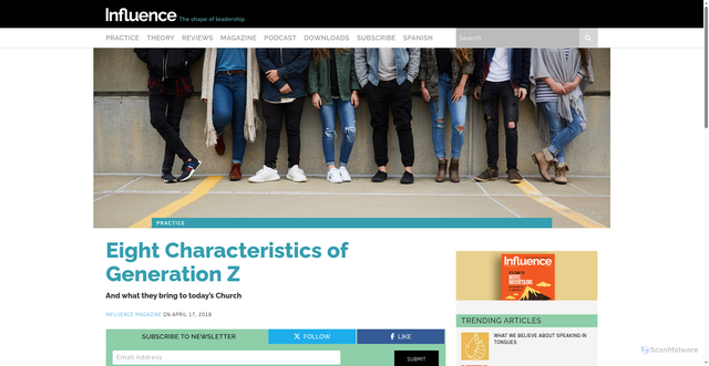 Security scan screenshot of https://influencemagazine.com/practice/eight-characteristics-of-generation-z